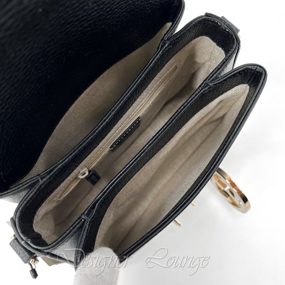 NEW GUCCI Interlocking GG Black Leather Small Crossbody Shoulder Chain Bag $2190 - Picture 11 of 15